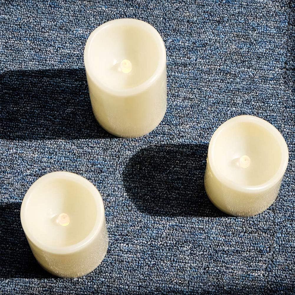 Flameless Candles, LED Flickering Candles Set of 6 (H 6" xD 3") Battery Operated Candles,Waterproof Flameless Candles