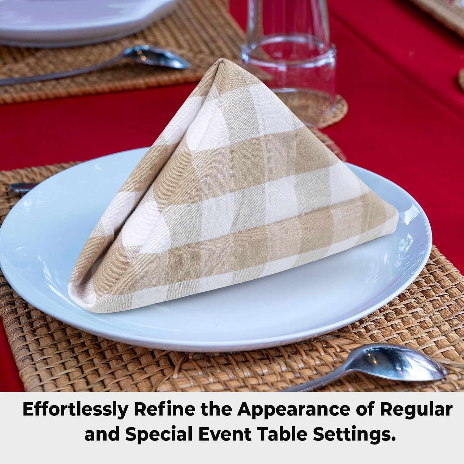 Urban Villa Cloth Napkins Cotton 20x20 (Set of 6) Taupe