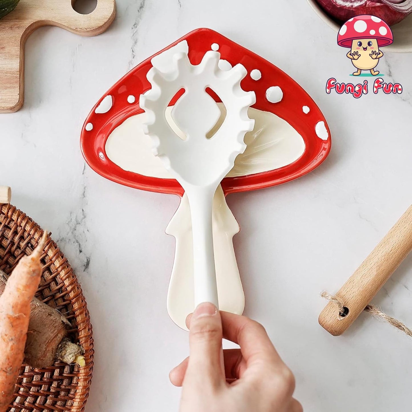 Mushroom Utensil Spatula Holder for Cooktop