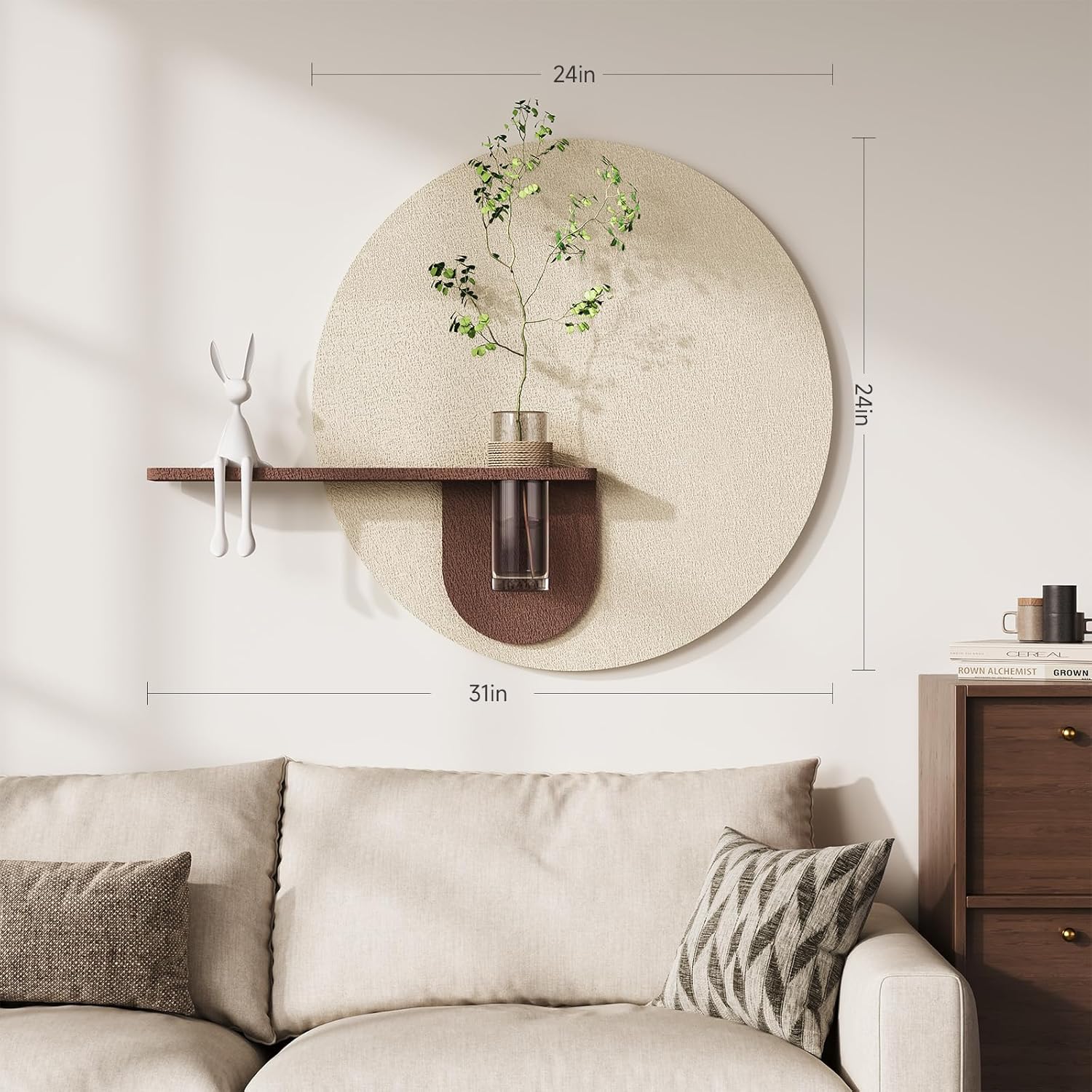 Vase / Modern Minimalist Painting Artwork / 31"L x 24"W / Beige