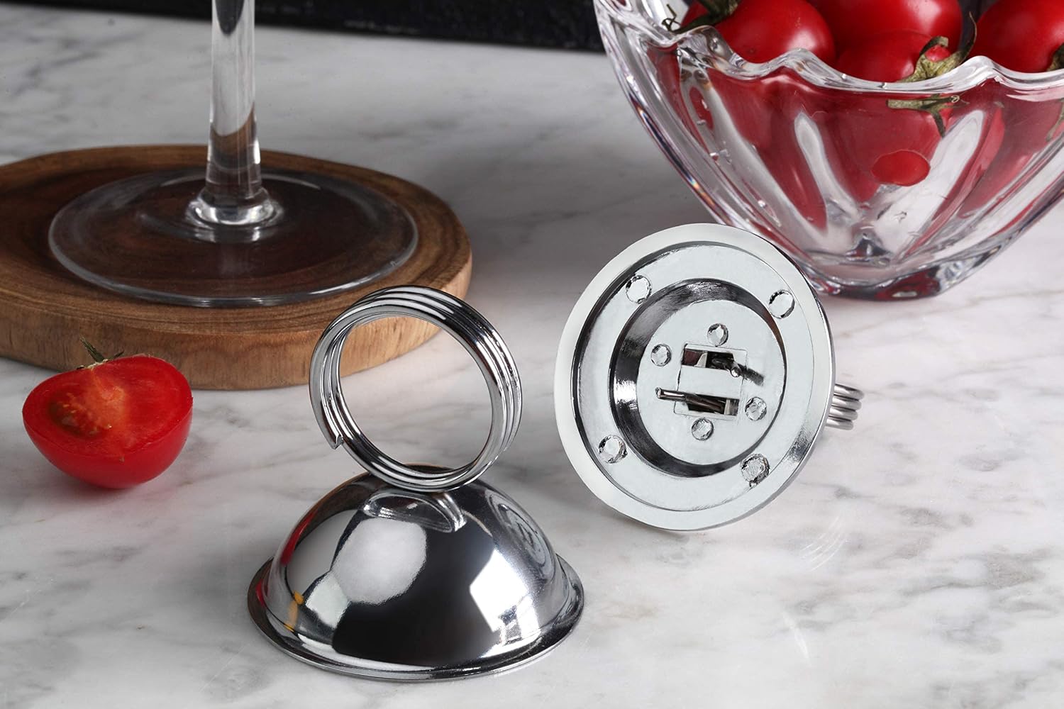 New Star Foodservice Ring-Clip Table Number Holder / Place Card Stand, 1.5 Inch, Silver, Metal, Set of 12