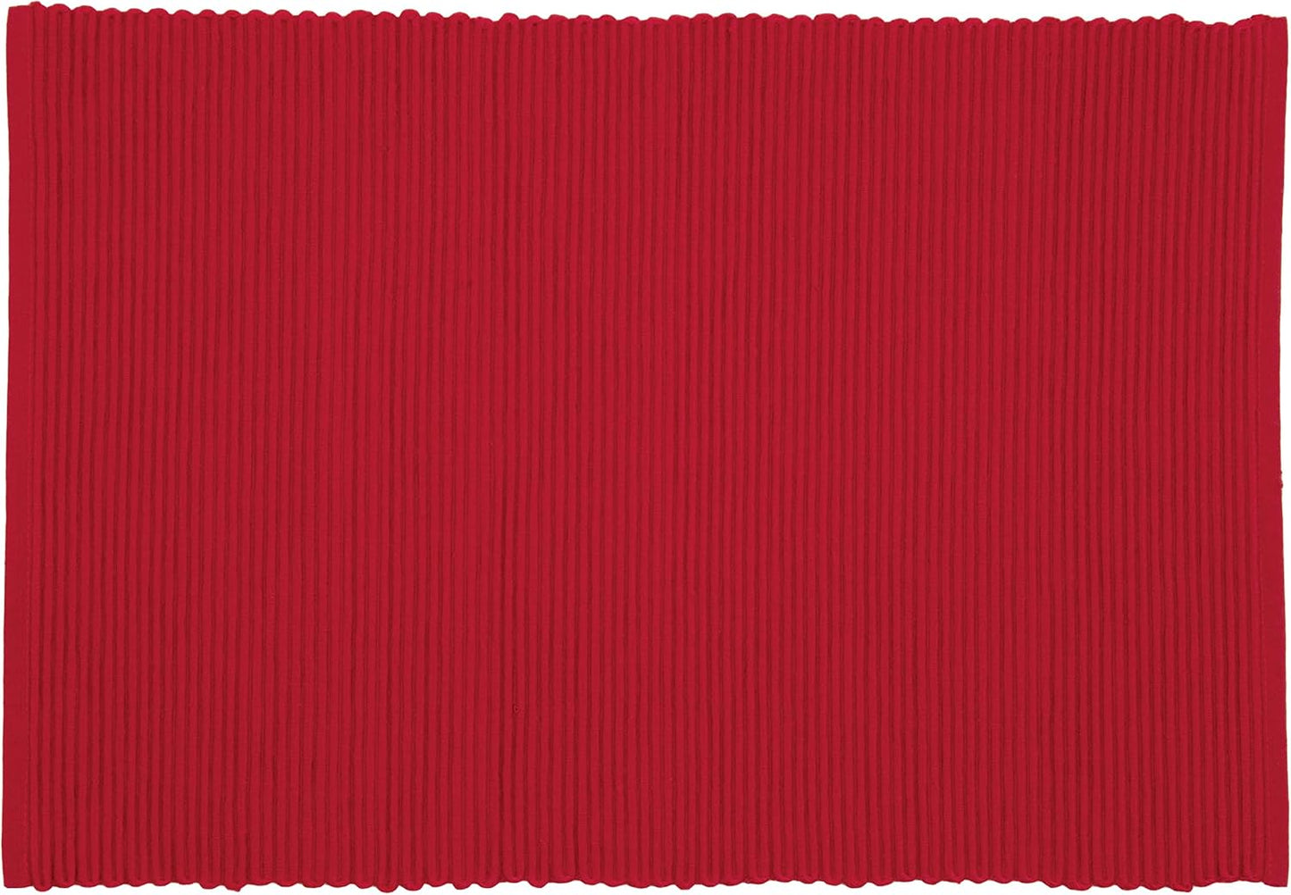 Now Designs Spectrum Placemats Ribbed Cotton, Chili Red, 19x13 inches (901495aa), Large, Set of 4