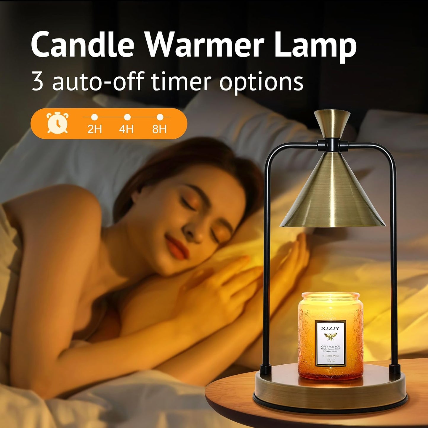 XJZJY Large Bronze Candle Warmer Lamp with Timer, Modern Home Decor | Dimmable wax melt warmer, large base for jar