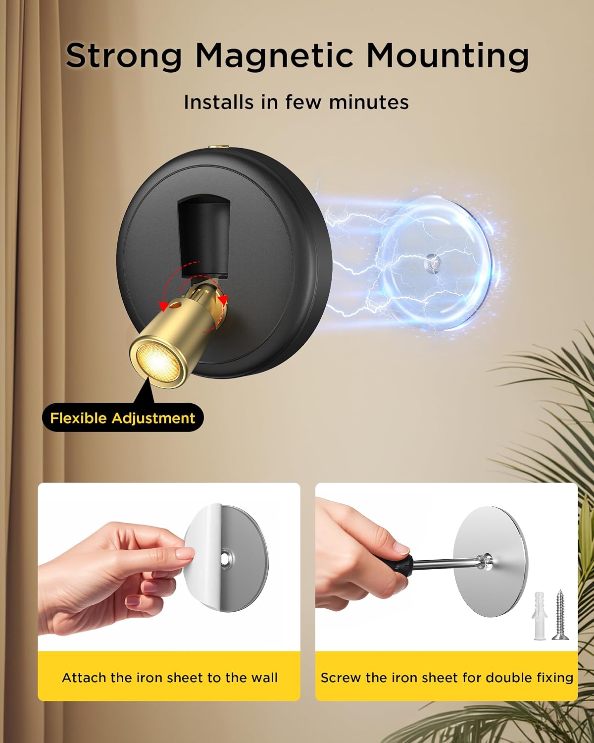 Rechargeable Battery LED Spotlight Indoor: Wireless Mini Art Accent Spot Lights with Timer Remote - Small Dimmable