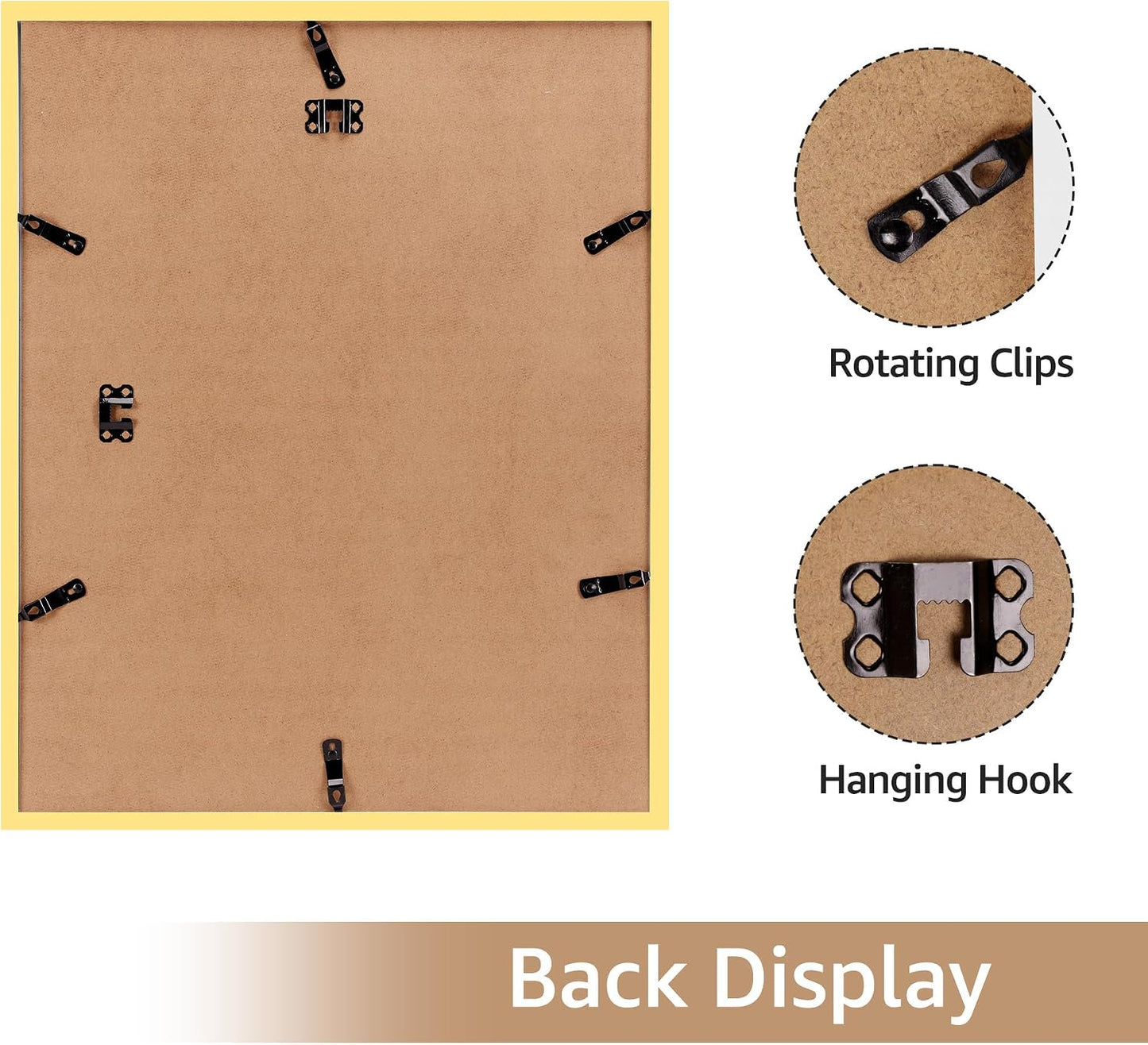Giftgarden 16x20 Picture Frame Gold, 16 by 20 Thin Poster Photo Frame for Wall Display, Single