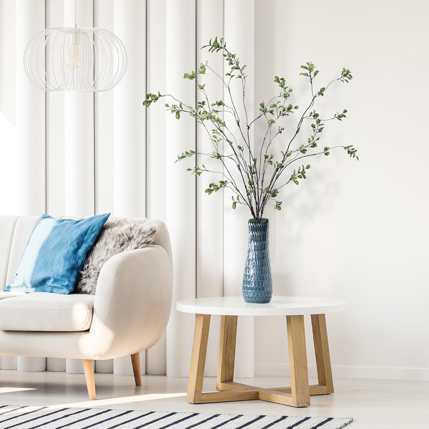 47.2’’ Artificial Ficus Branches Artificial Greenery Stems Faux Ficus Twig Plants / Green / Set of 4