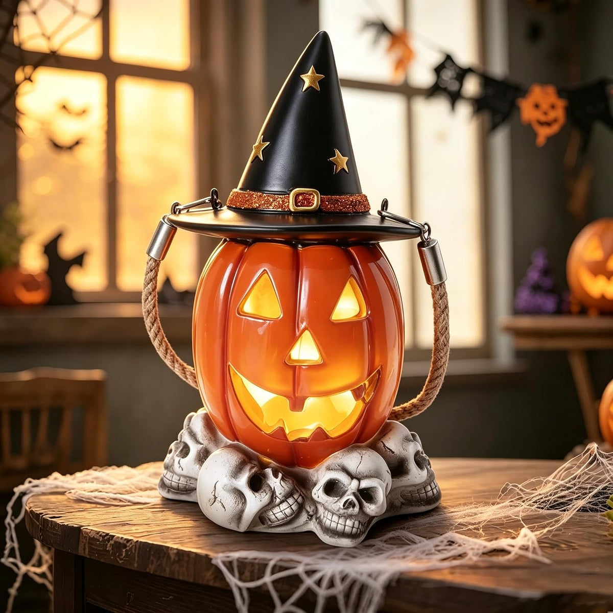 Halloween Decorations Hanging Pumpkin Lantern – LED Lighted Pumpkin