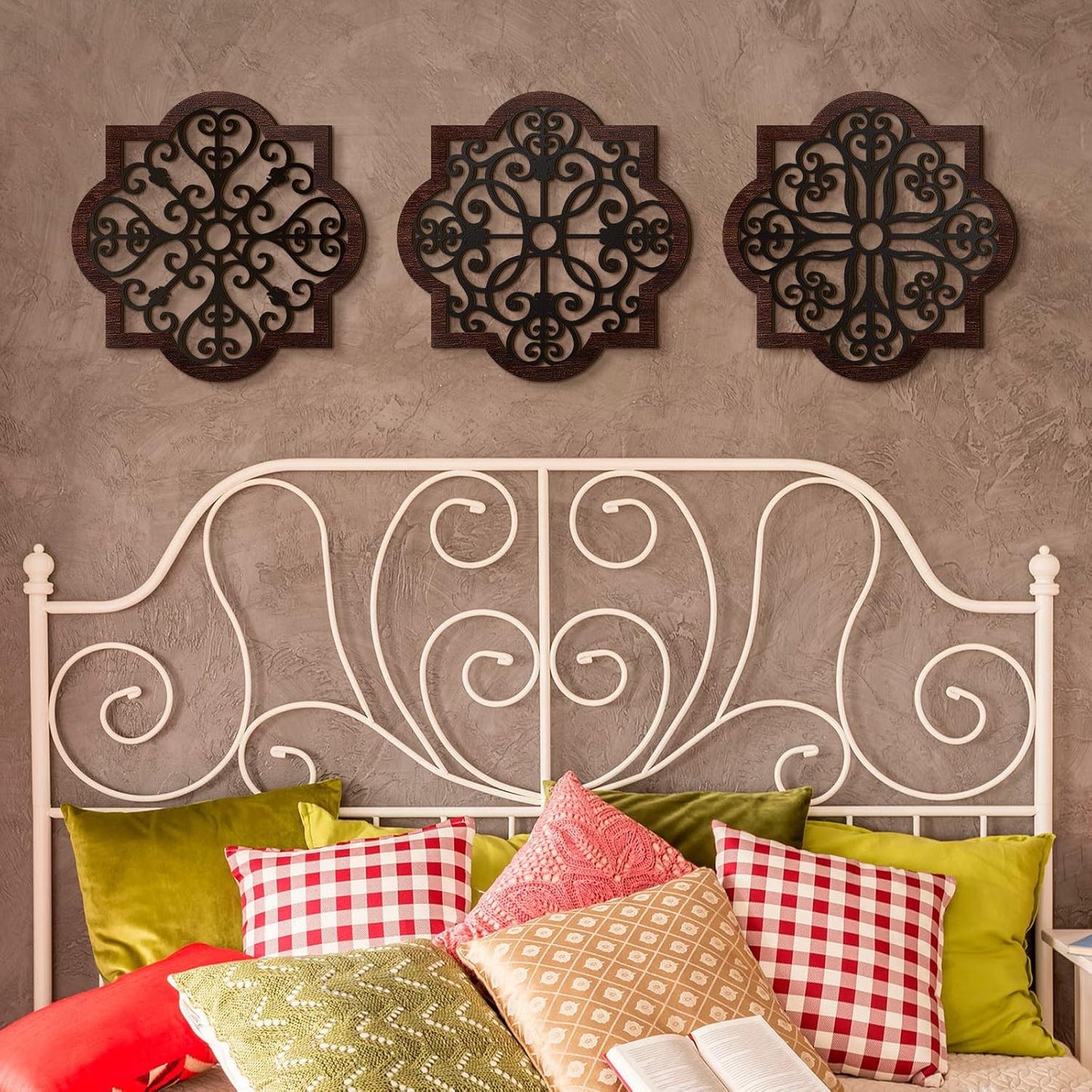 Thicken Rustic Wood Wall Decor Farmhouse Geometric Wall Art Farmhouse Hanging Decoration / Set of 3