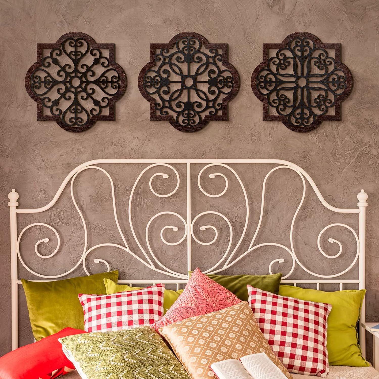 Thicken Rustic Wood Wall Decor Farmhouse Geometric Wall Art Farmhouse Hanging Decoration / Set of 3