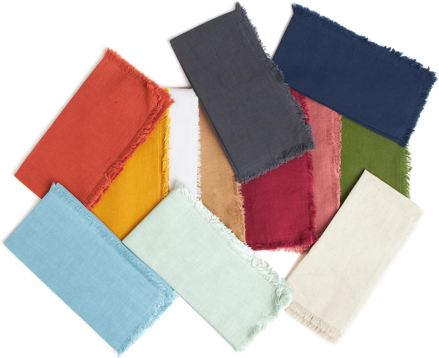 ACCENTHOME Grey Cotton Linen Napkin Set of 12 18x18 inch Dinner Napkins - Washable Soft Premium Hotel Quality Reusable