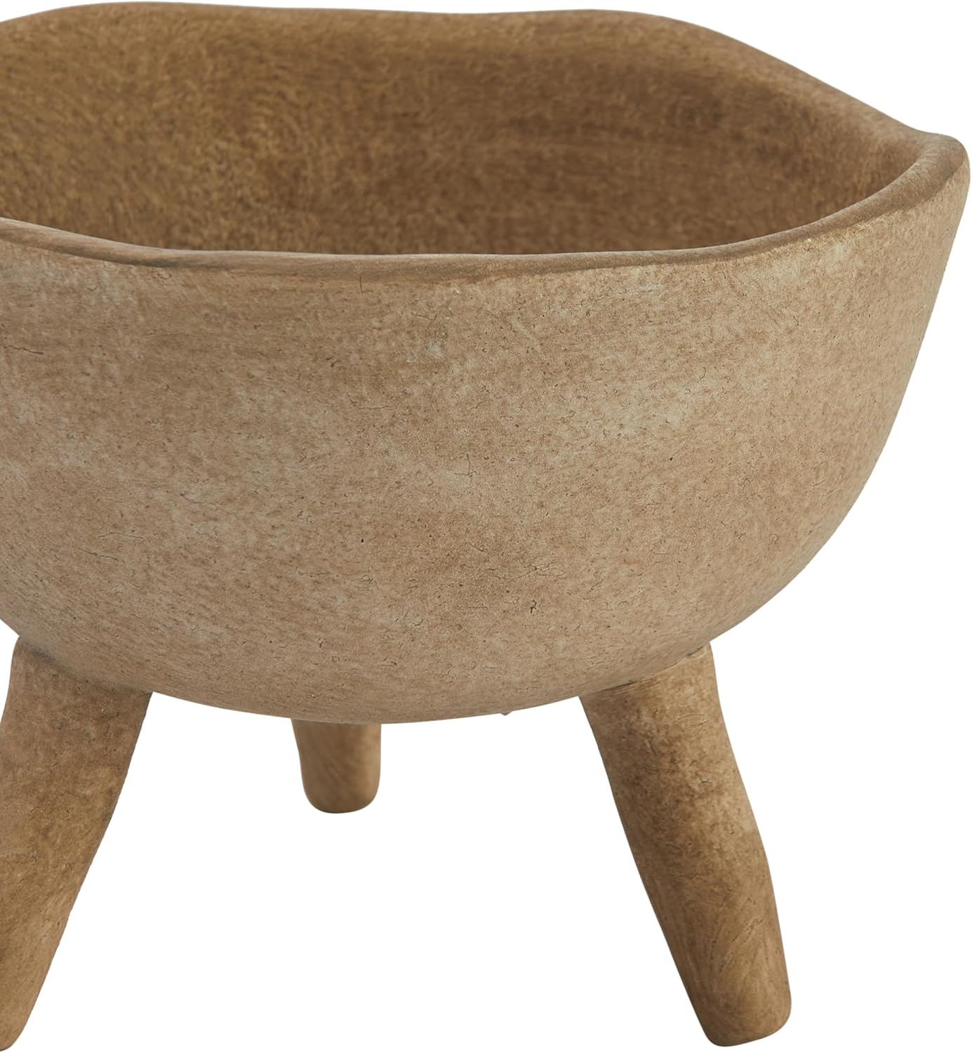 Creative Co-Op Boho Terracotta Footed Planter / Matte Taupe / Set of 4