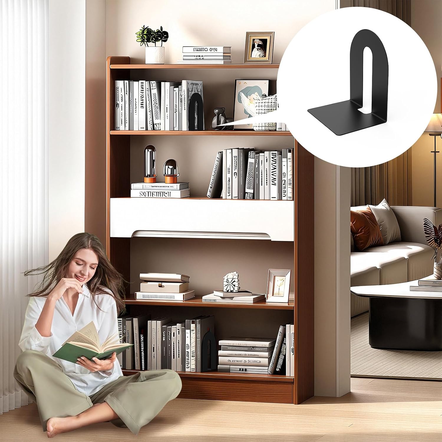 Heavy Duty 10" Bookends / Black / Set of 2