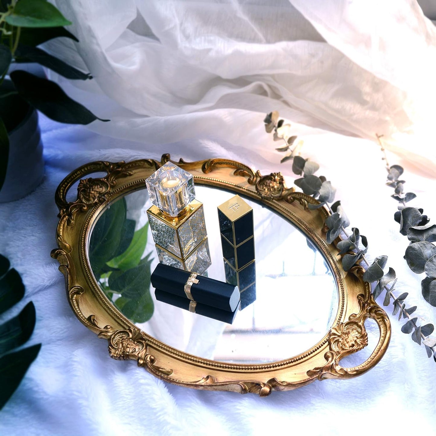 Mirrored Tray / Decorative Mirror for Perfume Organizer Jewelry Dresser Organizer Tray & Display