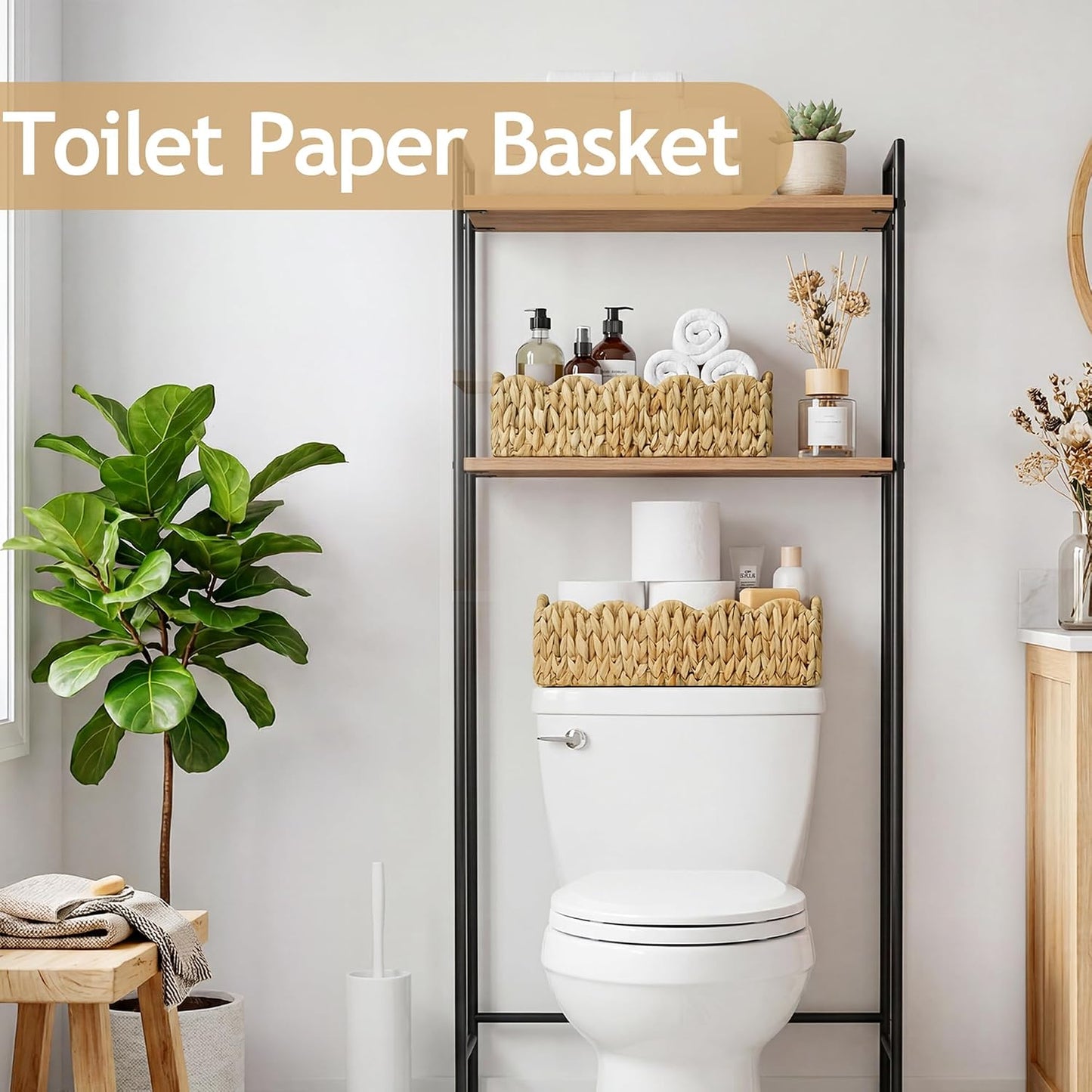 Scalloped Basket / Toilet Paper Basket / Single Basket / Natural