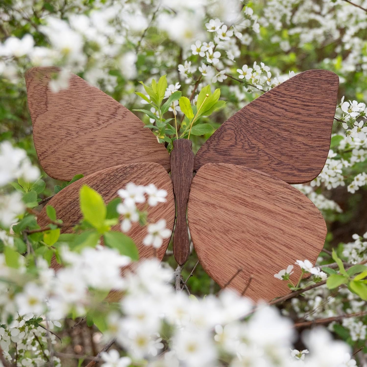 Handmade Wooden Butterfly Wall Art Hanging Decor Butterflies Wall Art Hanging / Brown / Set of 2