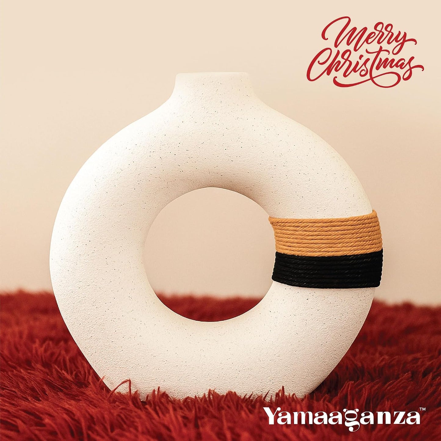 Decorative Modern Donut Shape Ceramic Vase / X1 Large