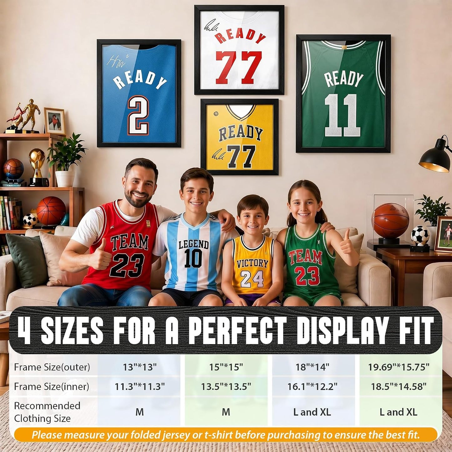 2PACK T Shirt Display Frame, 11.3" X 11.3" Black Imitation Wood Shadow Box | UV-Protective Acrylic, 1" Depth for