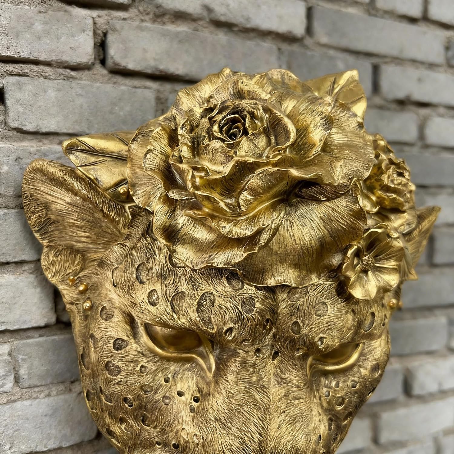 Animal Heads Sculptures Wall Art / Copper / Leopard / Gold