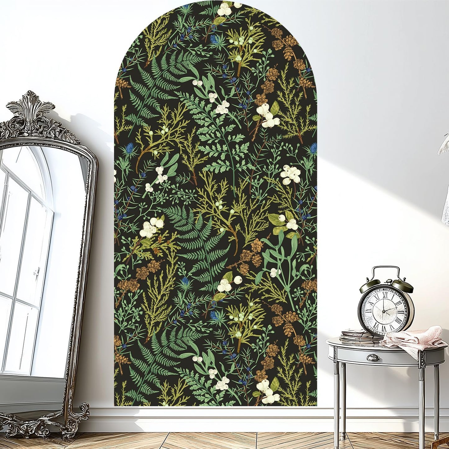 Vintage Floral and Fern Peel and Stick Wallpaper