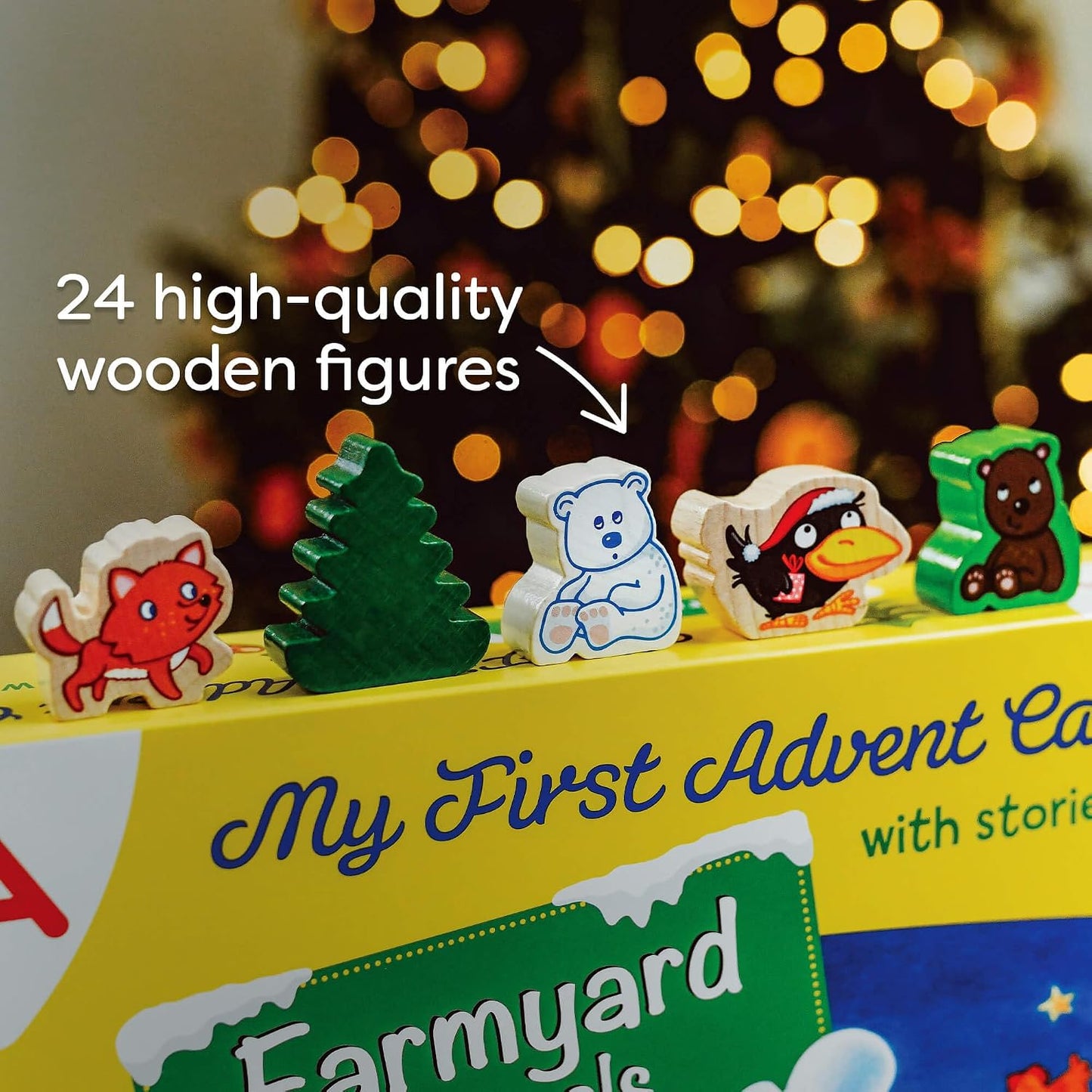 HABA My First Advent Calendar Farmyard Themed Wooden Animals, Christmas Toddler Activities, A Reusable Advent Calendar