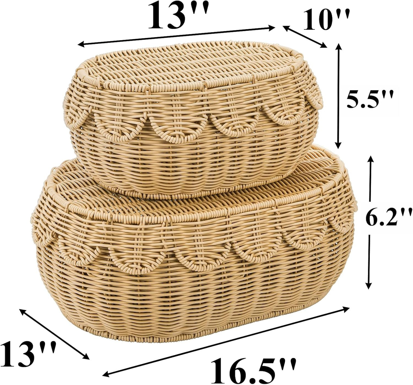 Wicker Storage Baskets / Set of 2