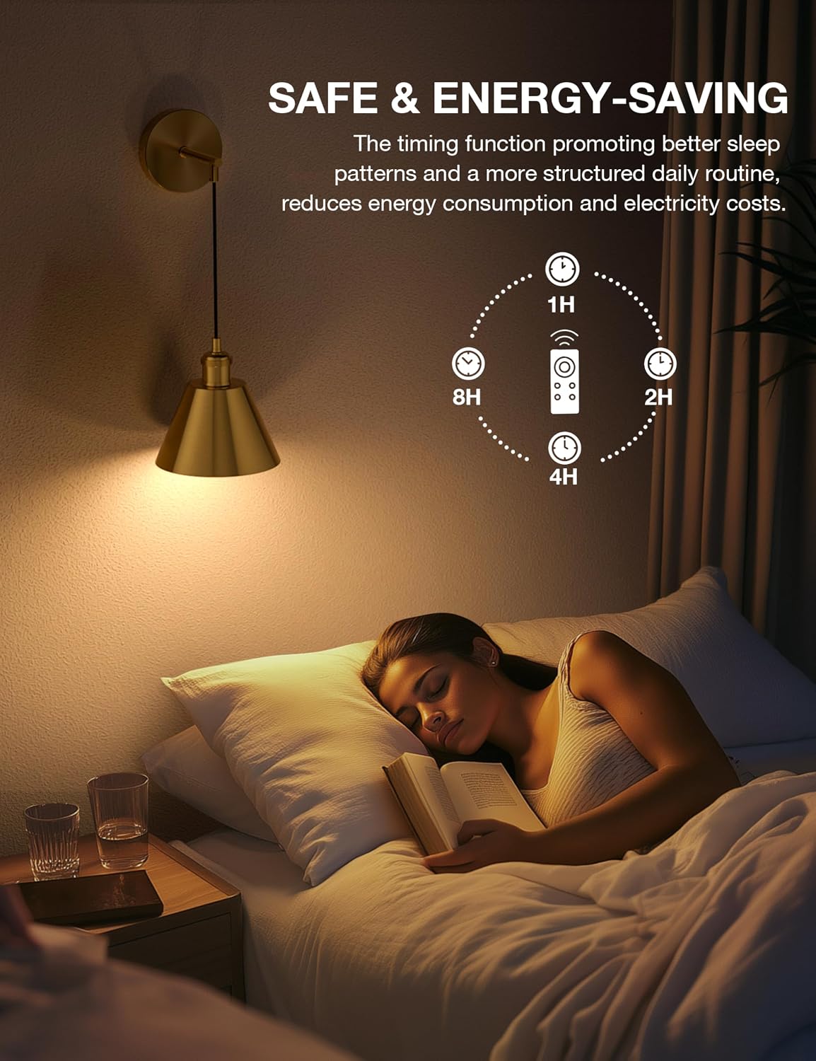 Brushed Gold Battery Operated Wall Sconce Set of 2, 5200mAh Dimmable Detachable Bulbs and Remote Wireless Rechargeable