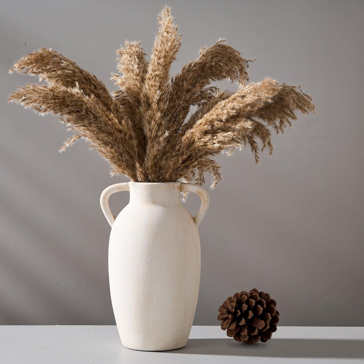 Rustic Vase / Ceramic Vase / Beige-9.84 / 9.84 Inch