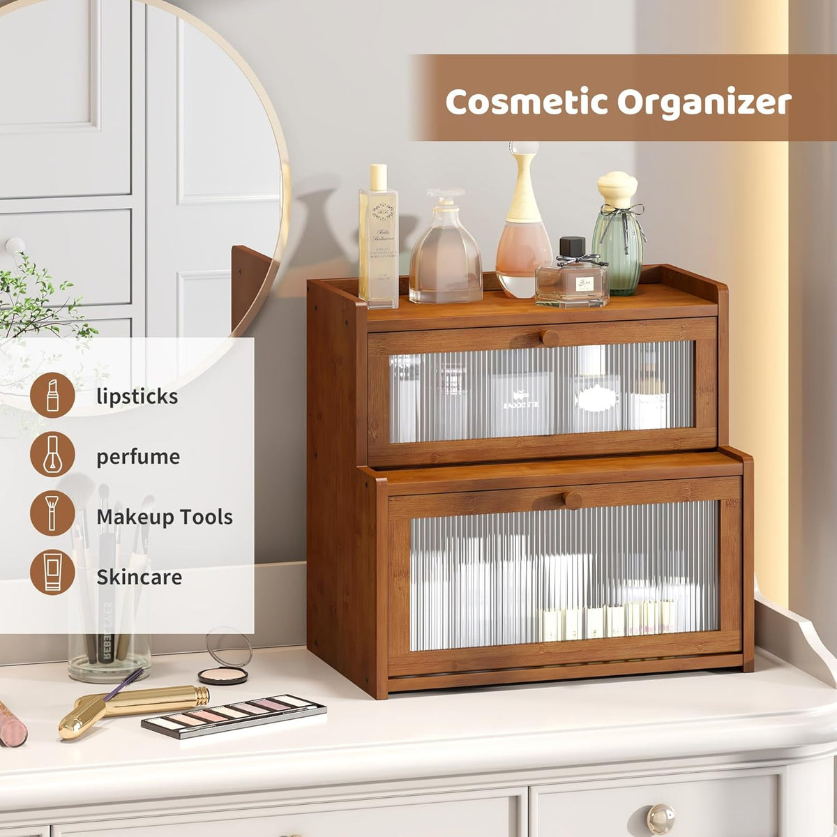 Bread Box for Kitchen Countertop Double Layer Large Corner Bread Box Capacity Bread Storage Bin Farmhouse Breadbox