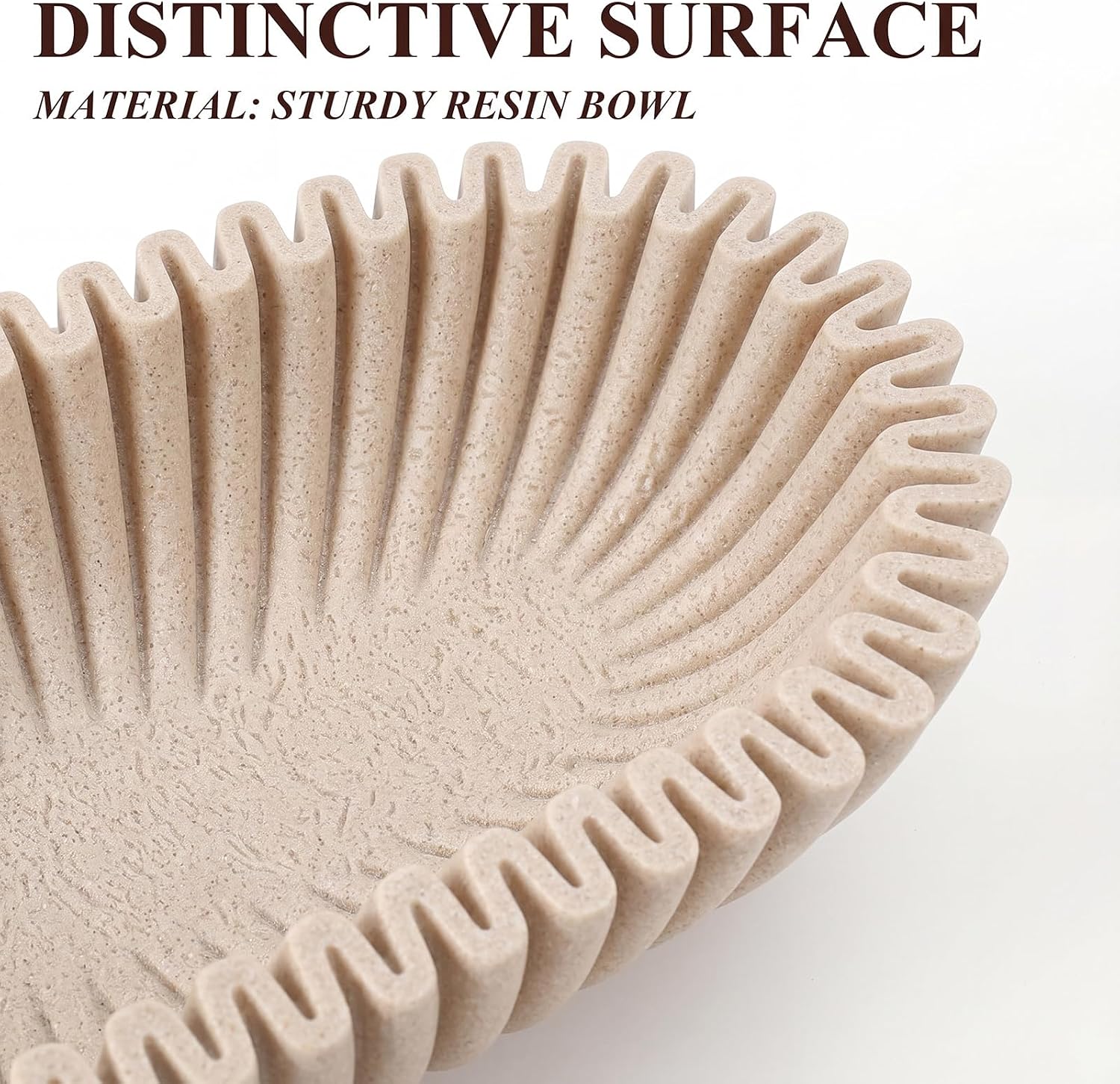 Large Decorative Bowl / Beige / Round