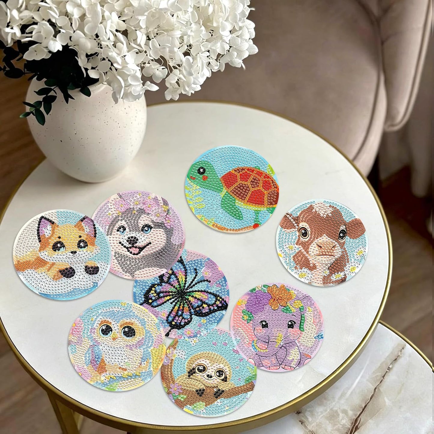 Holder / DIY Gem Art / Animal / 3.9 Inch / Set of 8