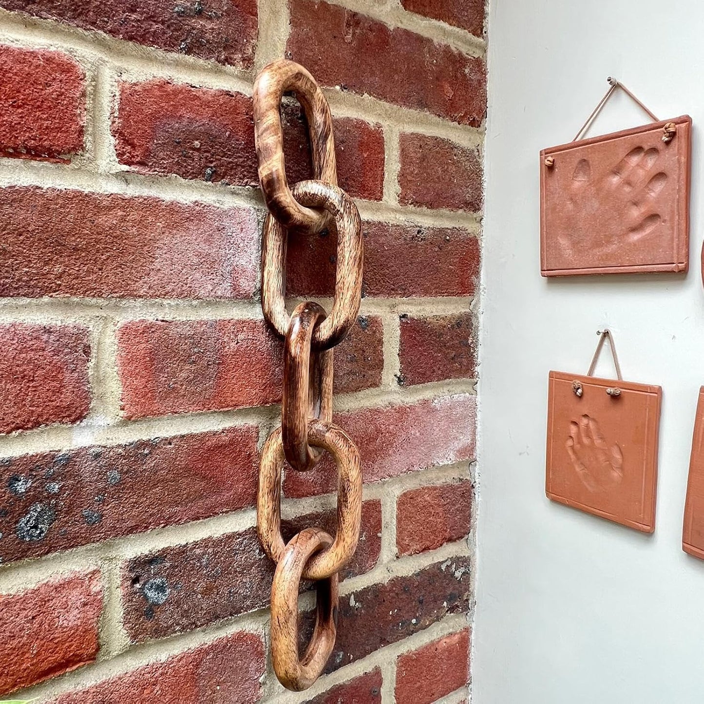Rustic Wooden 5-Link Chain Ornament