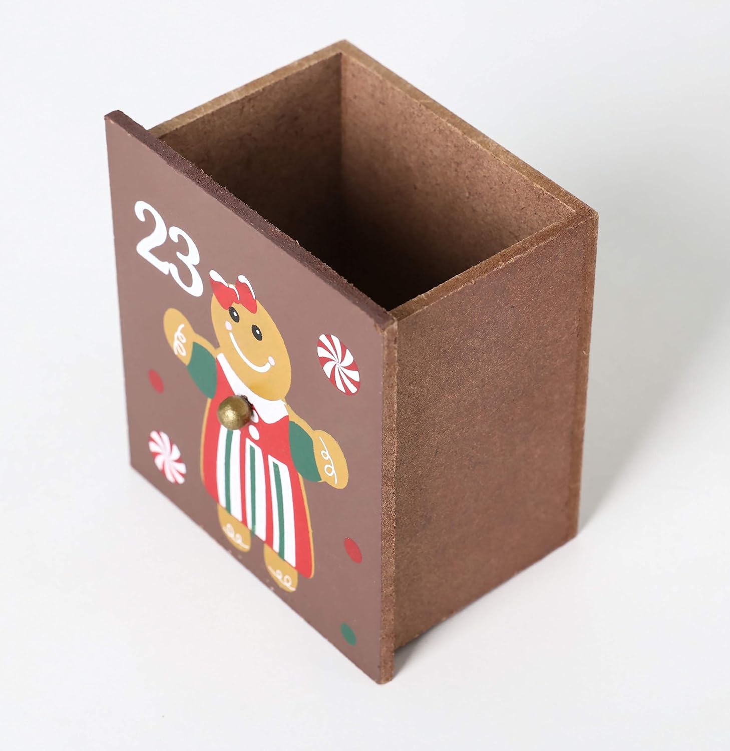 BRUBAKER Reusable Wooden Advent Calendar to Fill - Gingerbread House with LED Lighting - DIY Christmas Calendar 10.31 x
