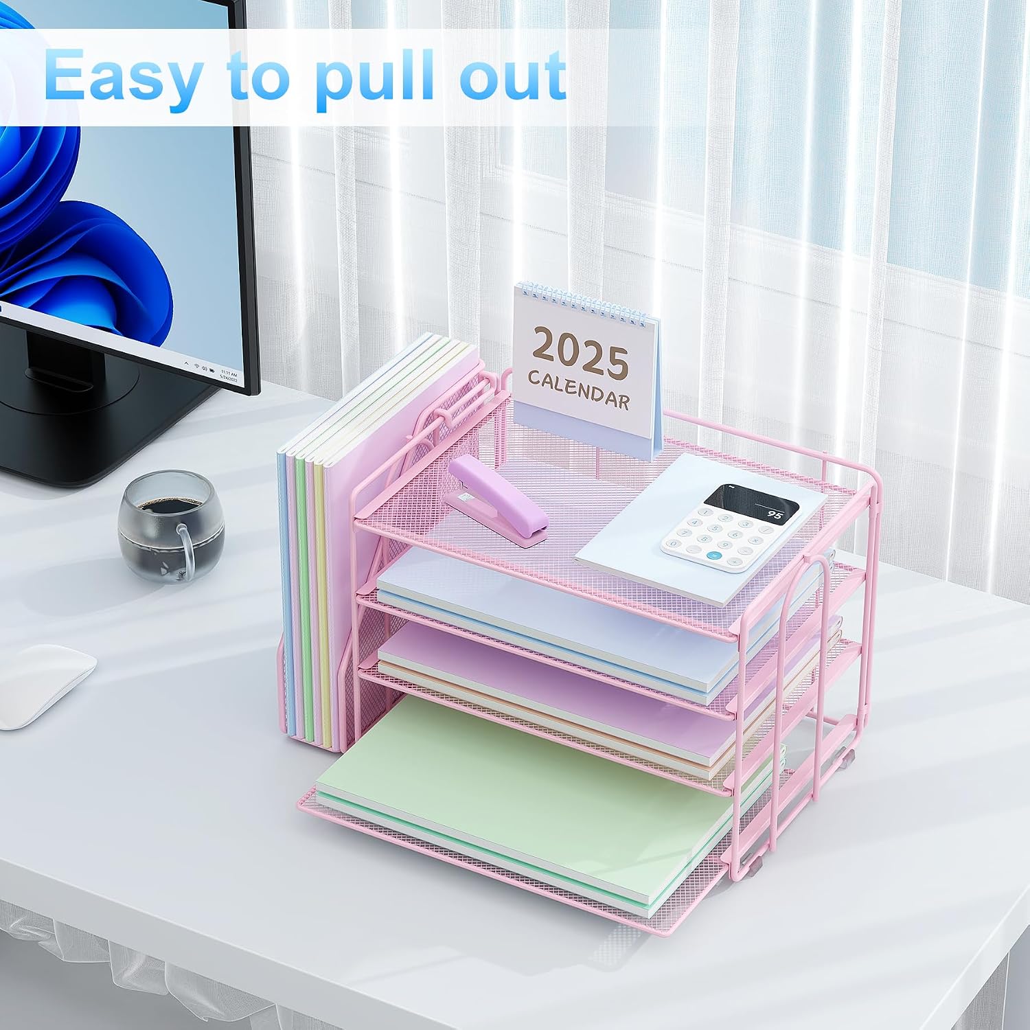 Spacrea Desk Organizers and Accessories, Paper Organizer for Desk with File organizer, Desk Accessories & Workspace