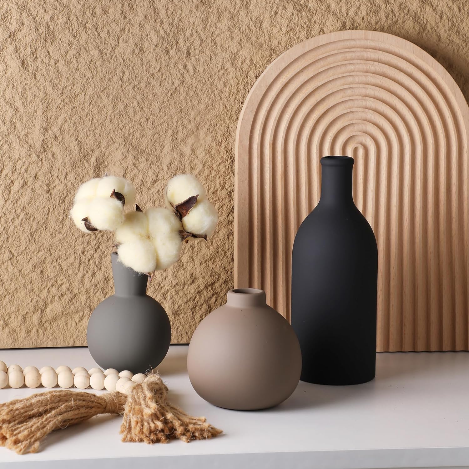 Ceramic Vase / 001-multicolor / Set of 3
