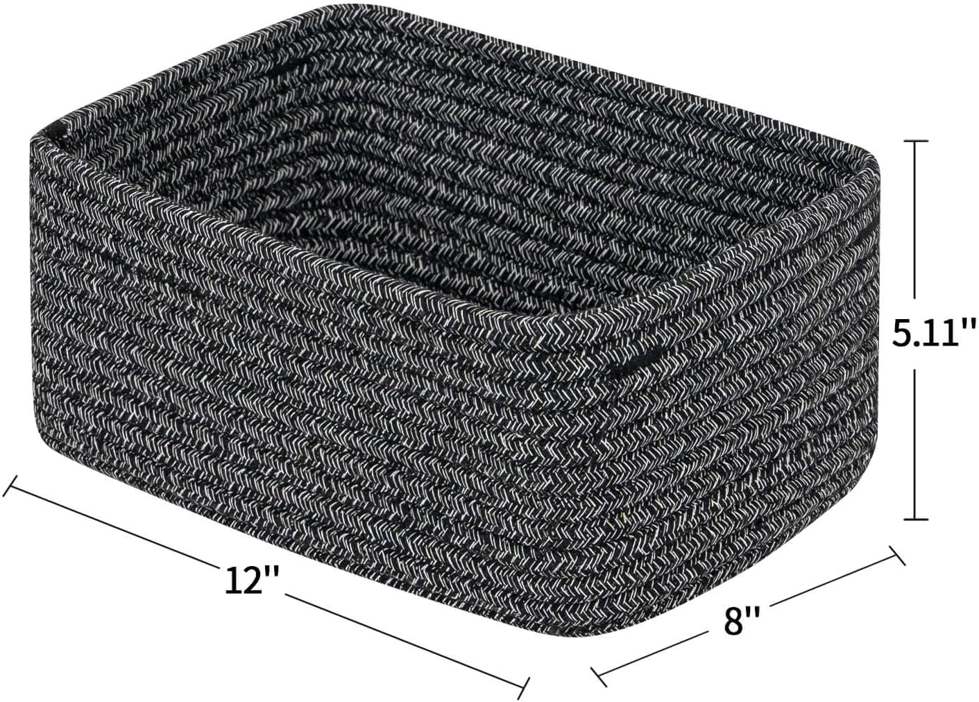 Small Woven Storage Baskets / Mixed Black / Small Basket / Set of 3