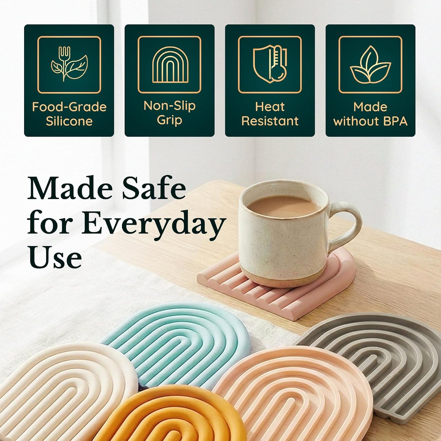 Non-Slip Pot Holders / Blush Pink