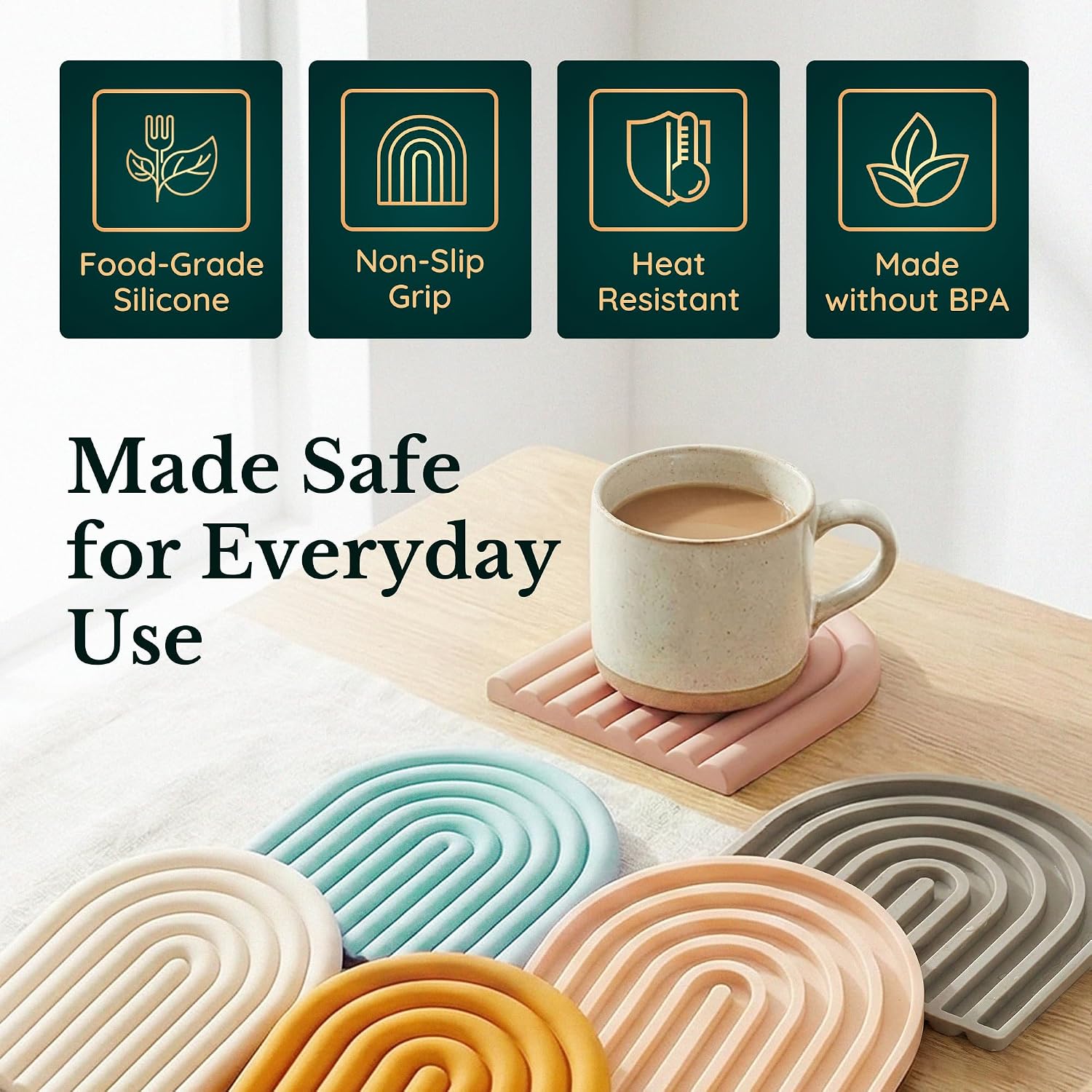Non-Slip Pot Holders / Blush Pink