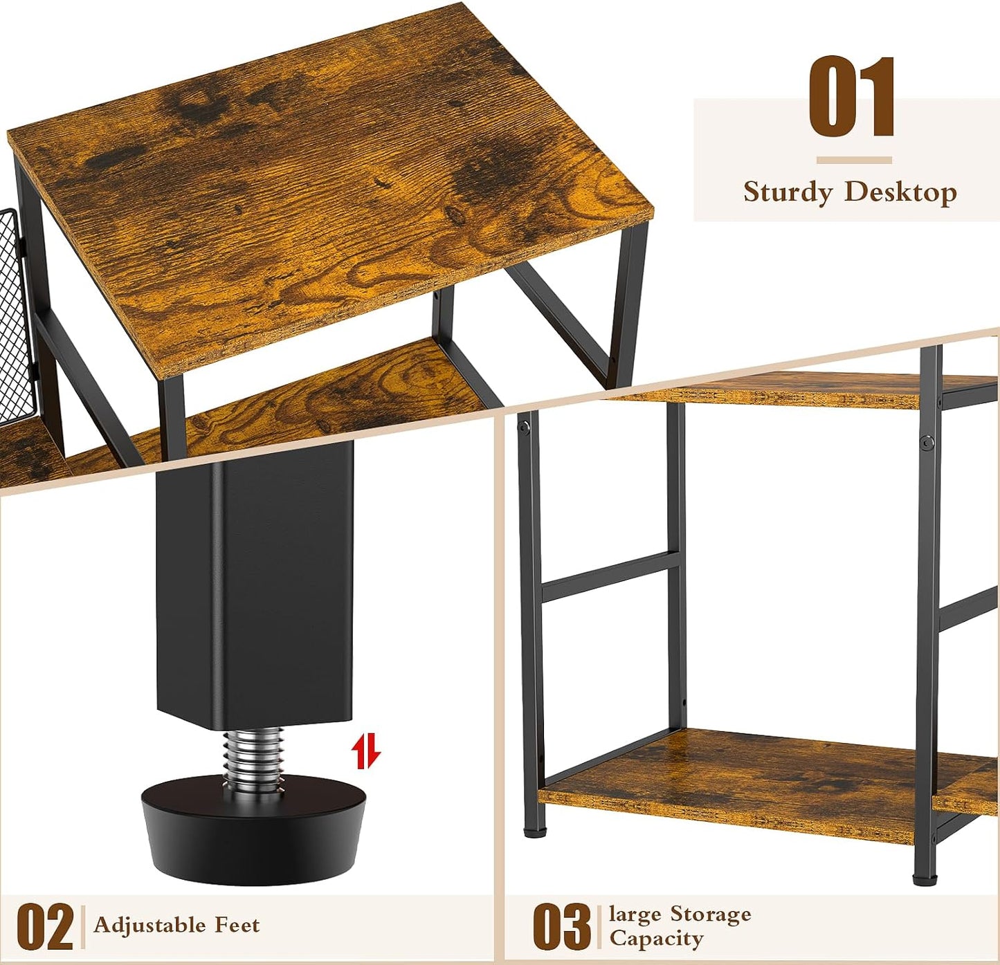 ThreeHio Record Player Stand, Turntable Stand with Vinyl Storage Holds up to 300+ Albums, Storage Cabinet for Vinyl