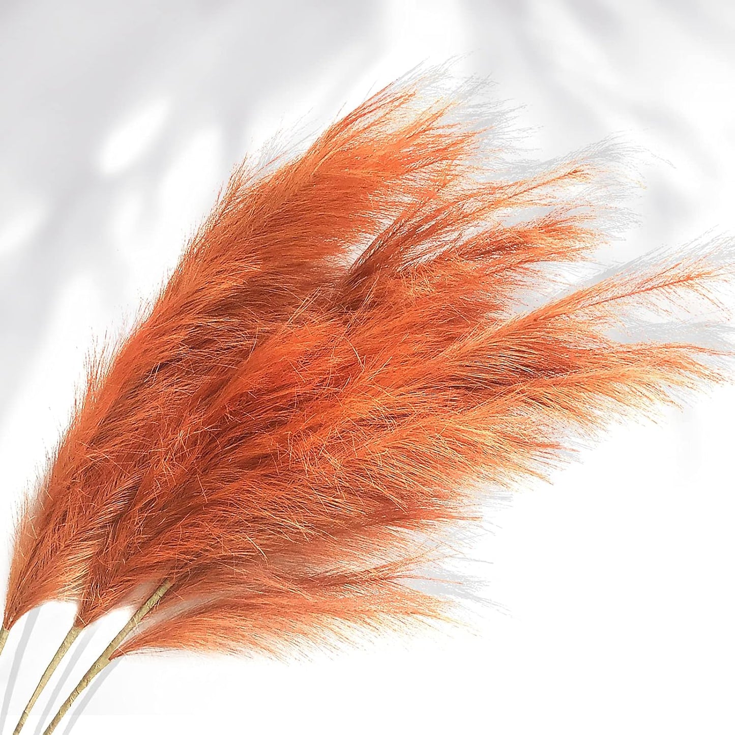 Fluffy Fake Faux Pampas Grass Large Stems for Tall Vase Filler / Maple / 43 Inch / Set of 3