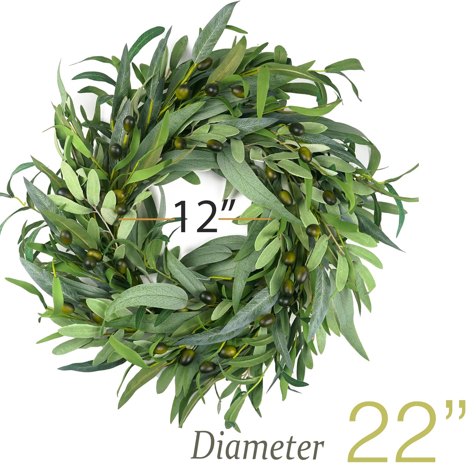 Olive Leaf Fruit / Olive-green / 22 Inch