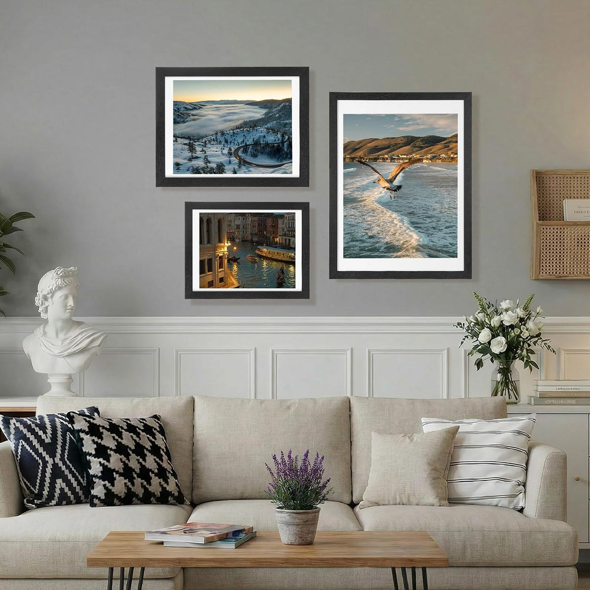 HOUSE DAY 3 Pack Poster Frames 18 x 24 Wood and Polished Plexiglass 18x24 Frame without Mat or 16x20 with Mat