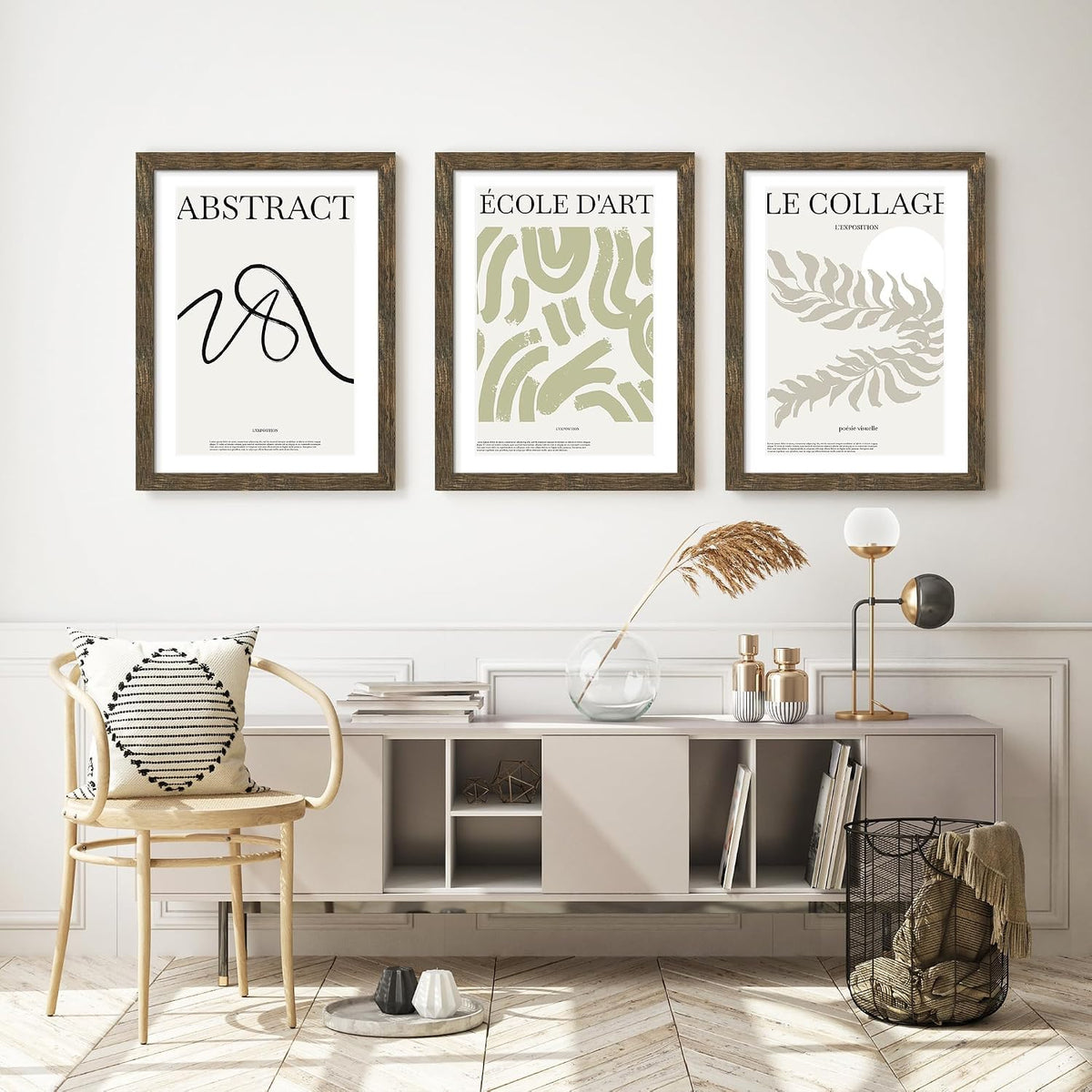 20x27 Rustic Brown Puzzle Frame, Picture Frame for Wall, 3 Pack | Fits 16x24 Posters With Mat or 20x27 Without Mat