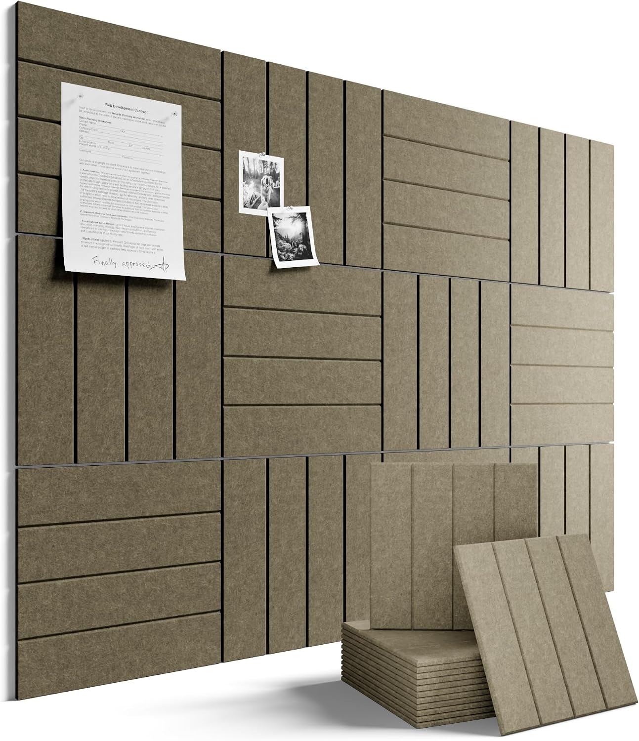 Fluxynara 48" x 36" Large Felt Bulletin Board, Earth Brown