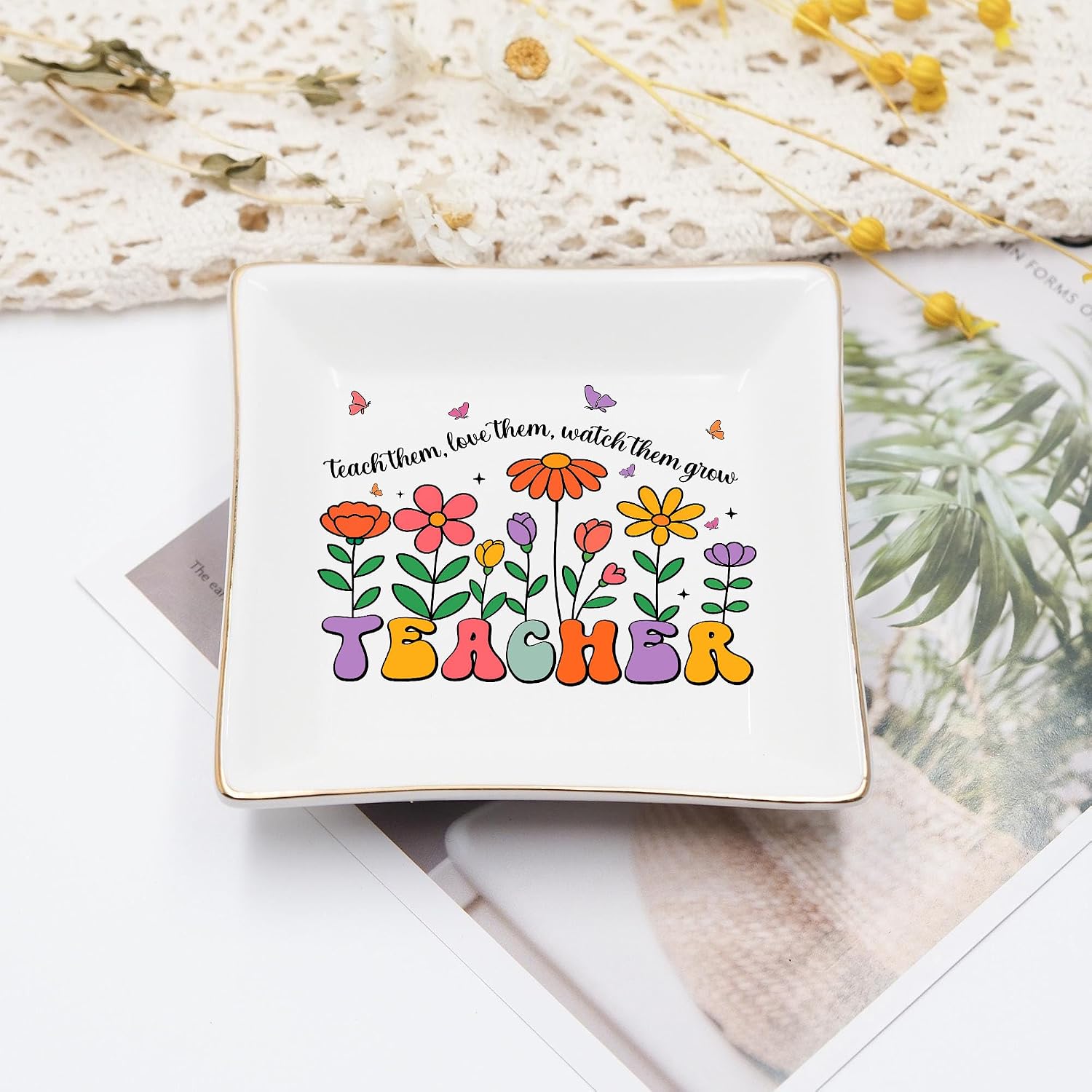 Floral 4" Jewelry Dish / Teacher