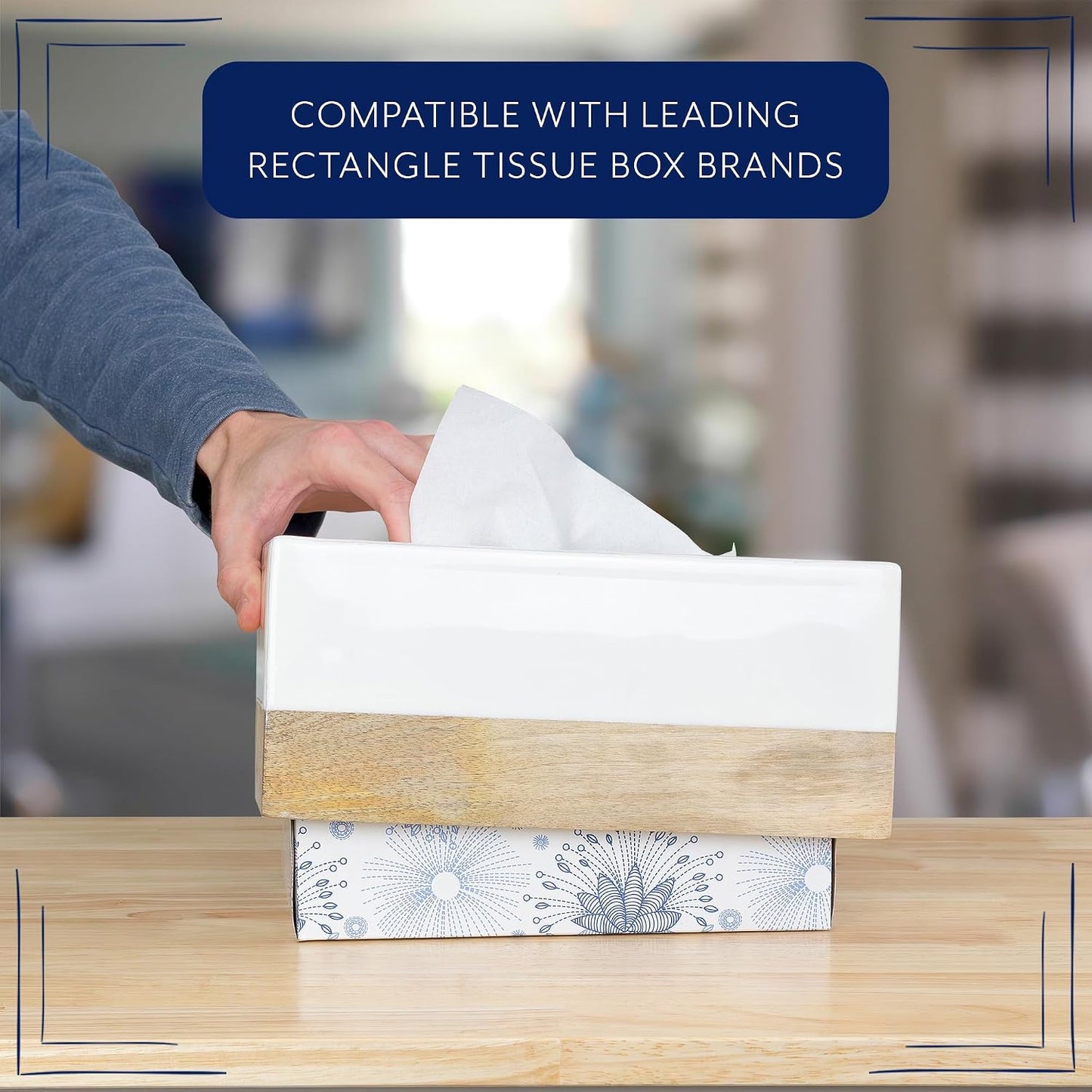 Rectangular Tissue Box Cover / Regular / White