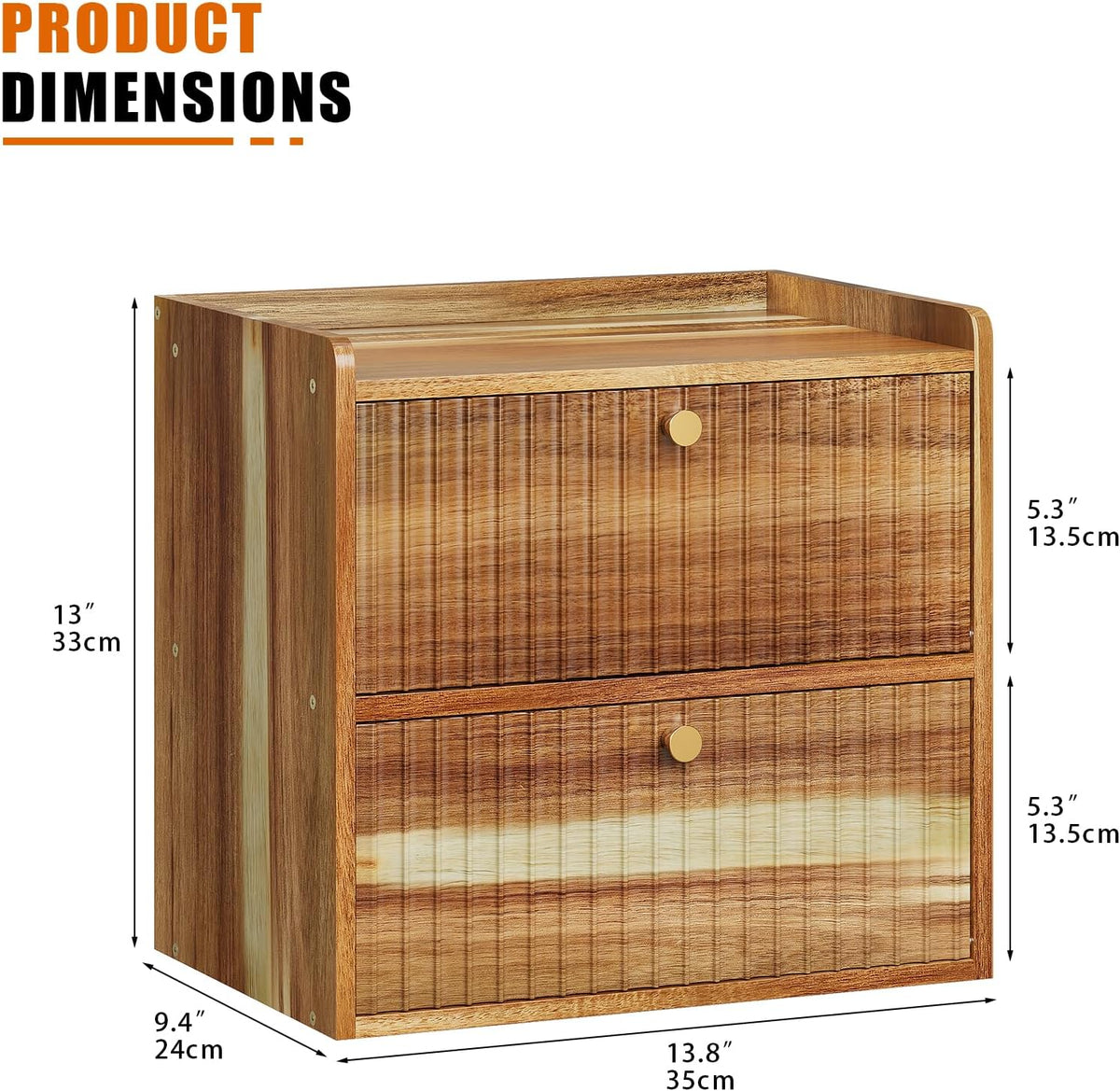 Trironsun Acacia Bread Box for Kitchen Countertop Wood Bread Storage Container Bin Double Layer BreadBox Farmhouse