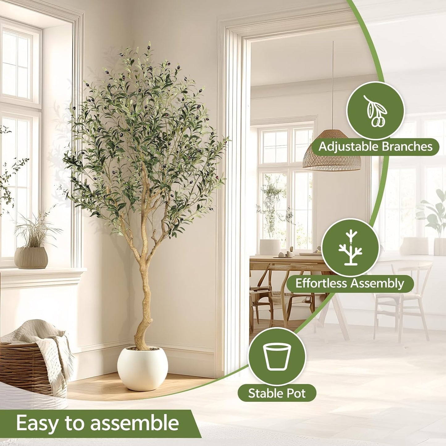 Faux Olive Tree / 7ft / Natural / 7 Inch