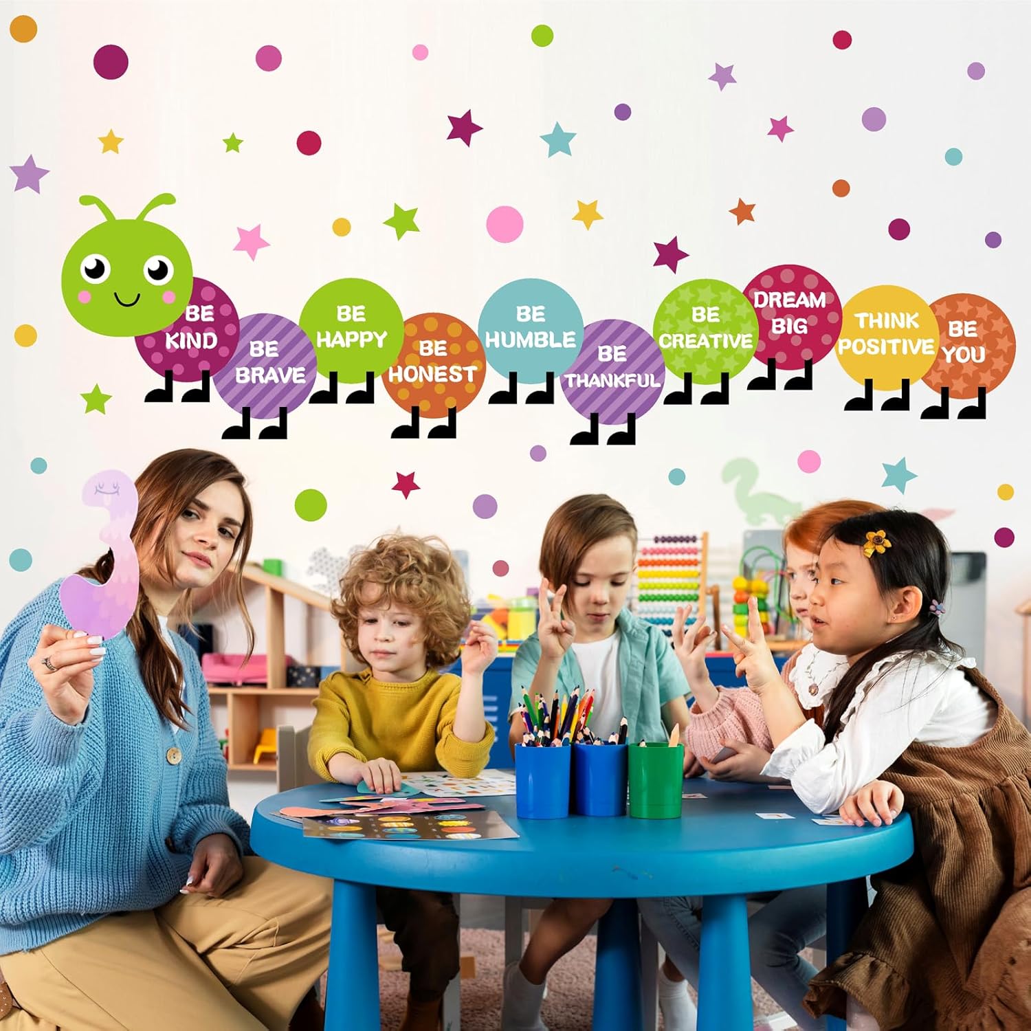 Kids Playroom Wall Decals Inspirational Wall Stickers Colorful Nursery Walls Decal Polka / Purple