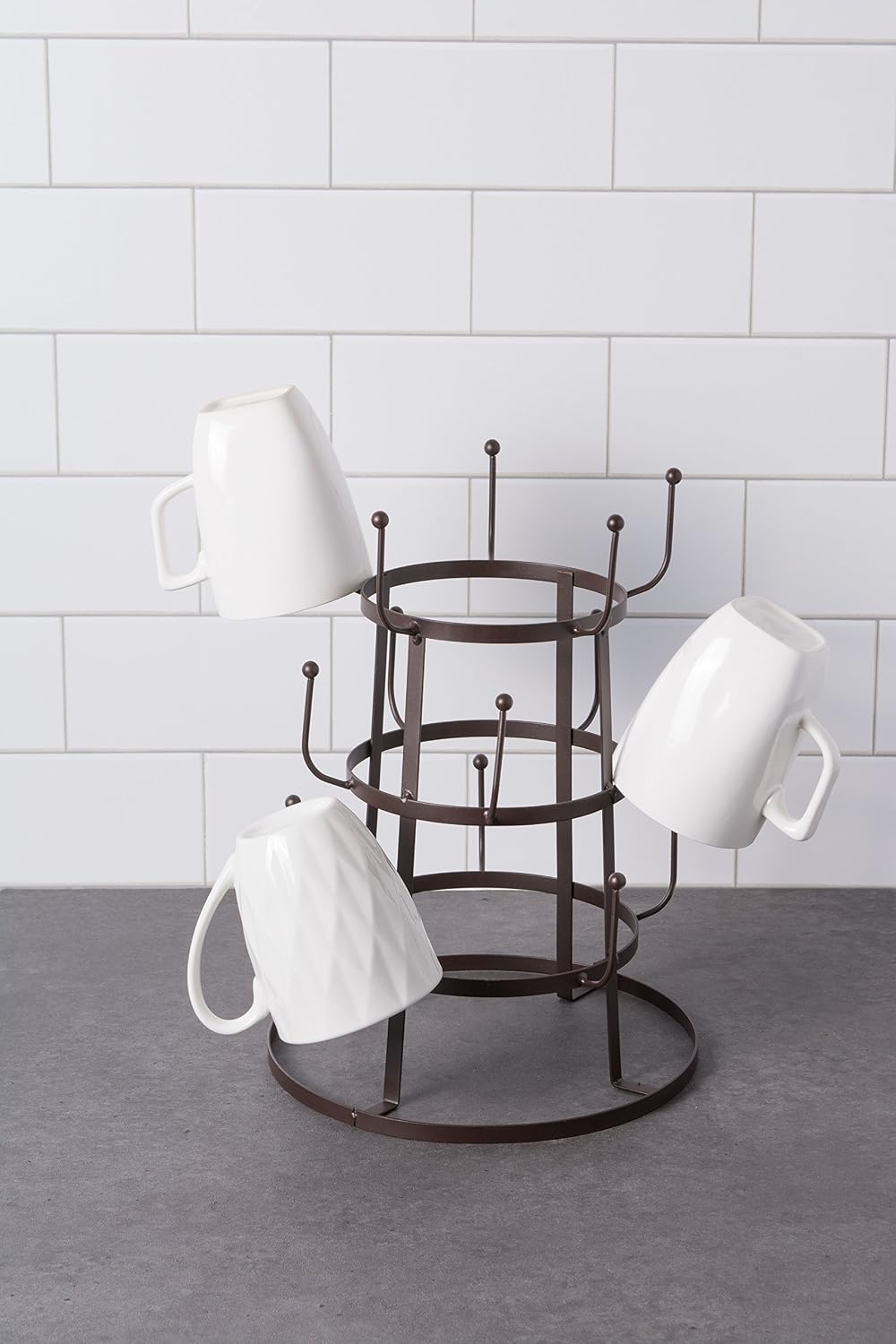 DII Metal Kitchen Storage Collection 3-Tier Mug Tree Stand, 9.5x12.75, Rustic Bronze