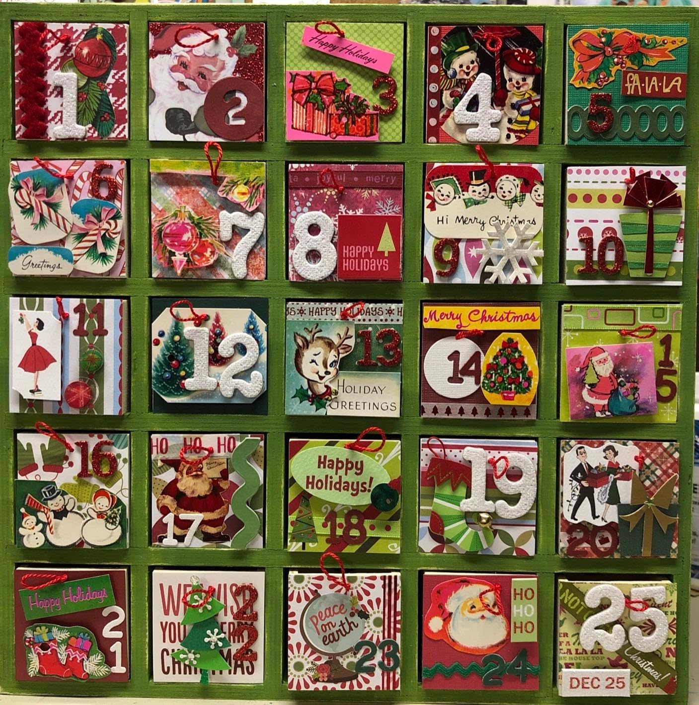 Creative Hobbies 25 Drawer Wooden Advent Calendar, DIY Unfinished Storage Box, Ready to Decorate, Pre Assembled